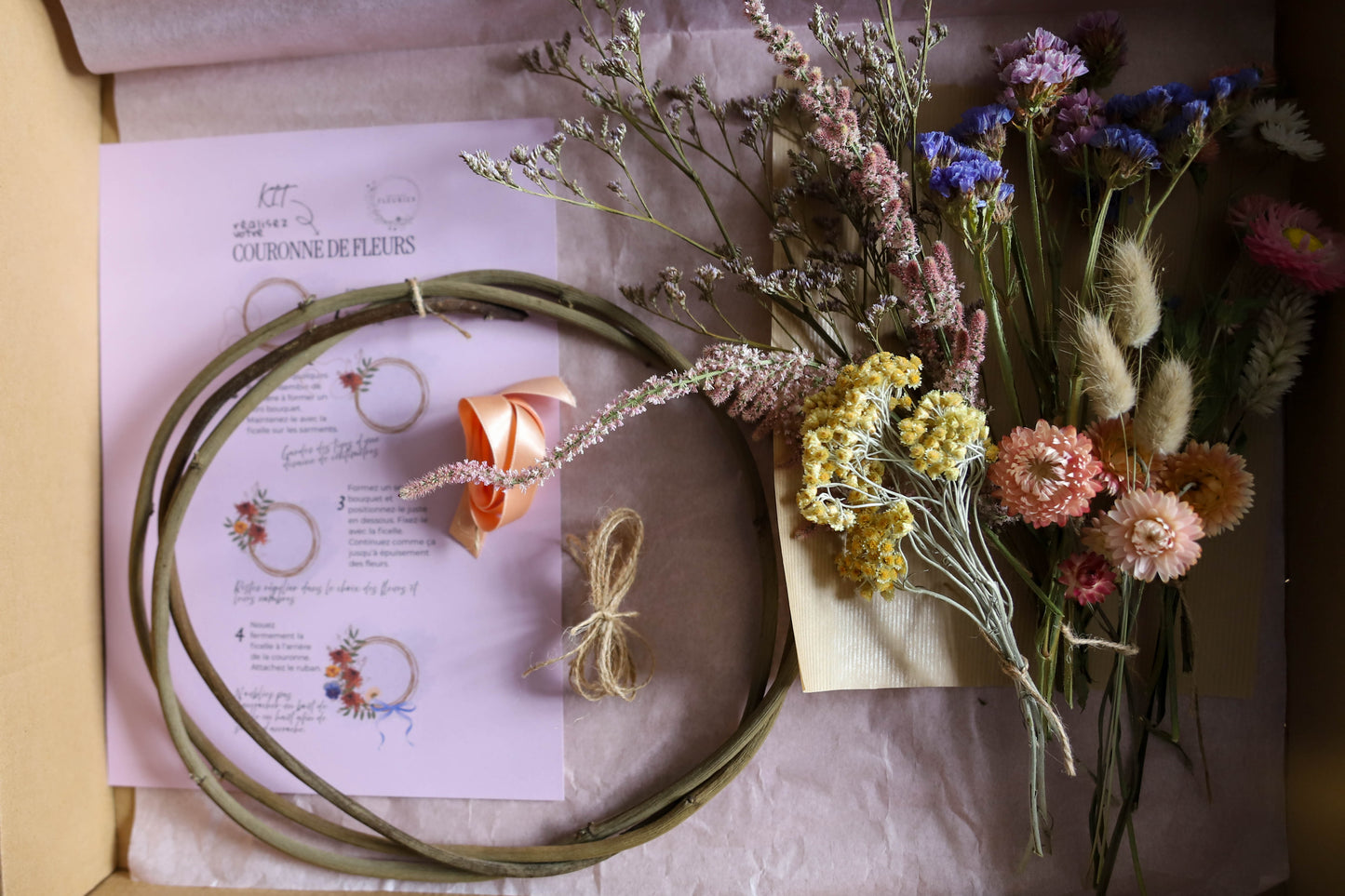 Kit couronne de fleurs (demi fleurie)