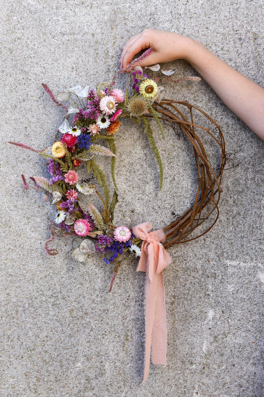 Atelier couronne de fleurs séchées