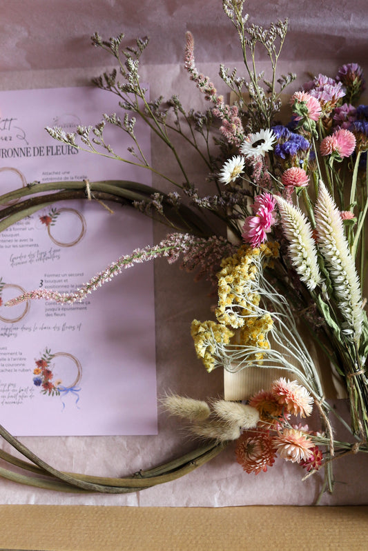 Kit couronne de fleurs (demi fleurie)